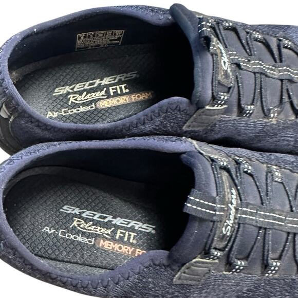 Skechers Relaxed Fit Breathe Easy Infi-Knity slip On Shoes Navy Blue Size 8 - Picture 3 of 9
